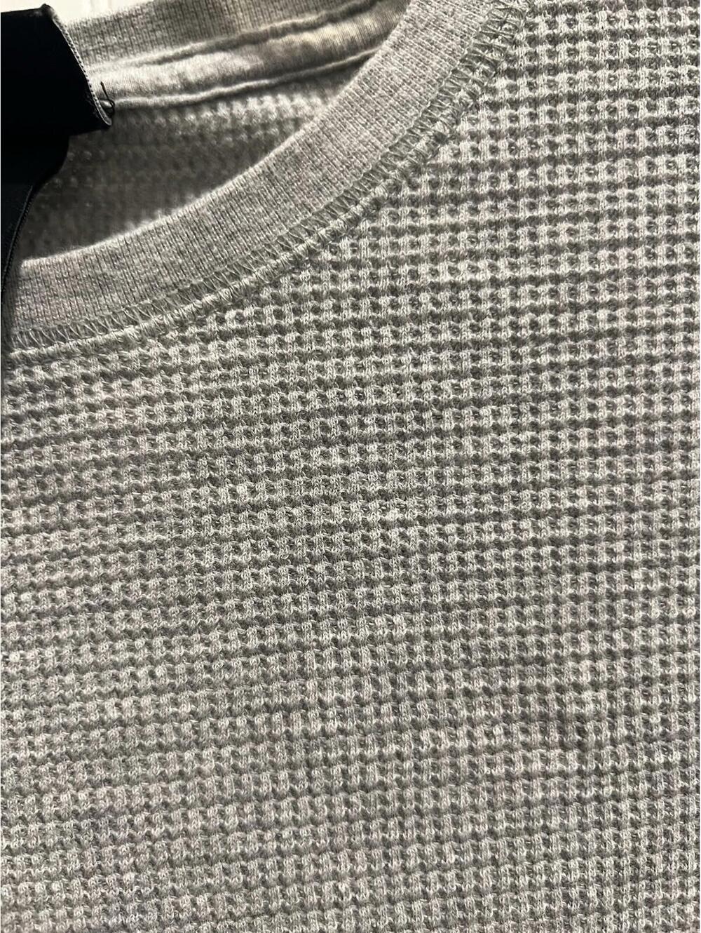 H&M Slim Fit Waffle Knit Long Sleeve Thermal Shirt Men’s Large Gray - Picture 5 of 5